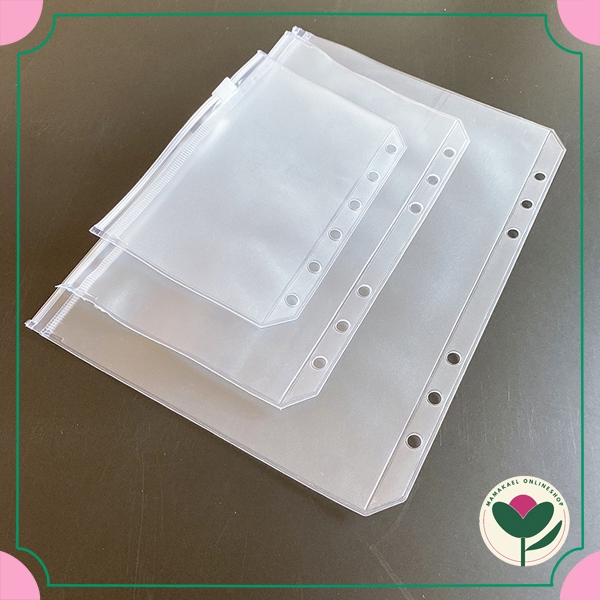 

A5 A6 isi binder zipperbag transparan Color Matte PVC Binder Zipper pouch Bag Album Sleeves Waterproof Bag 6 Holes Notebook Planner storage bag MK1295