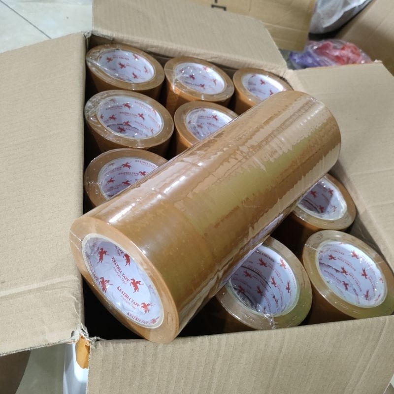 

Lakban Coklat Lakban Ksatria Tape 45MM 100 Yard 1 Slop Lakban Coklat Ksatria