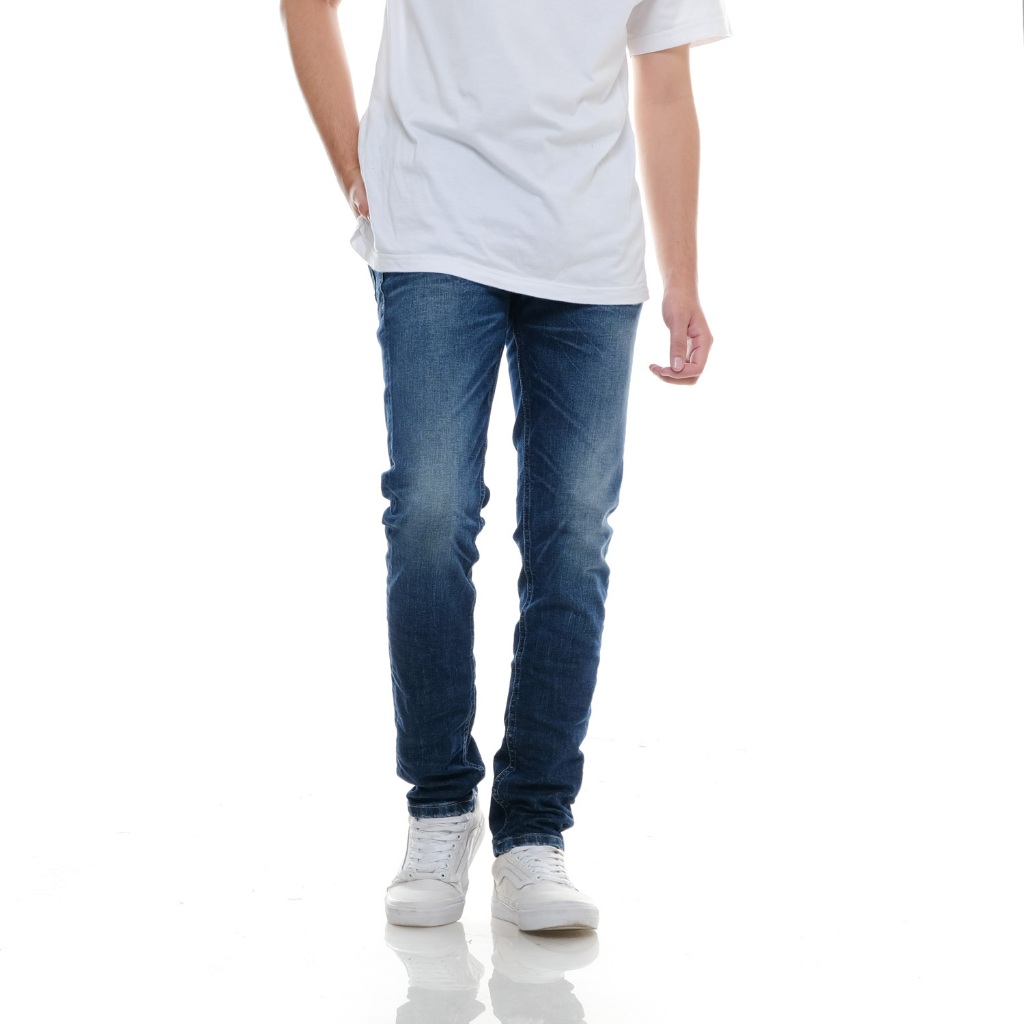Celana Jeans Panjang Pria PREMIUM Slim Fit BAFFARO Comfort Stretch Medium Blue / B911-023-MBL