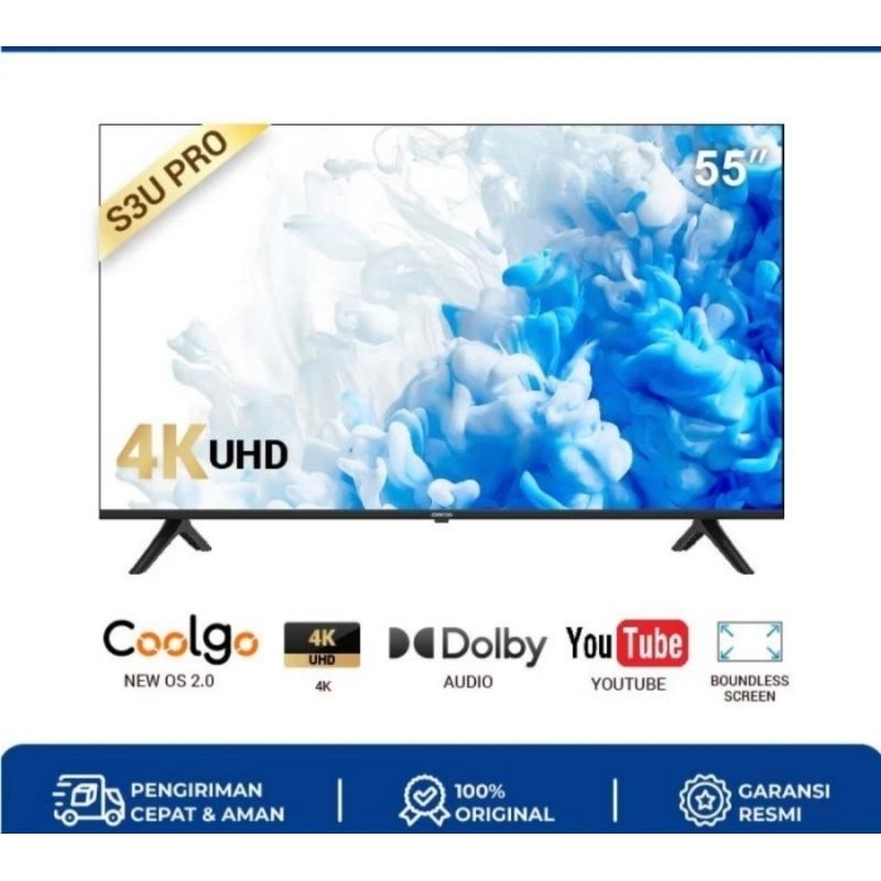 COOCAA 55S3U Android Series LED TV 55 inch Smart Android Digital 4K UHD TV