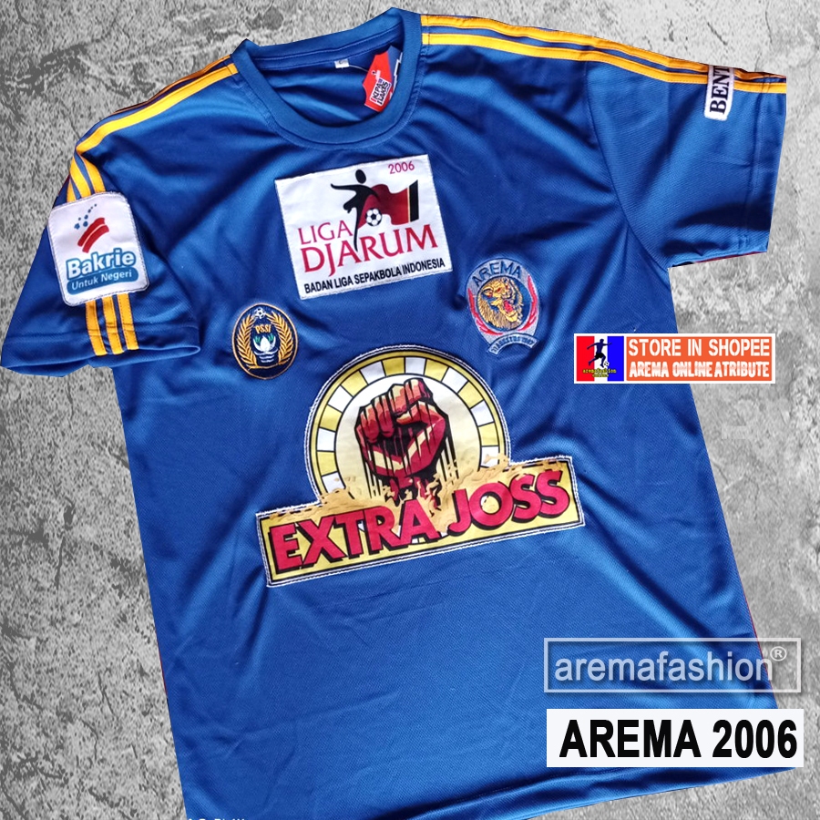 LOGO BORDIR JERSEY AREMA KLASIK / LEGEND 2006 2007 LIGA DJARUM HOME BIRU - AREMA ONLINE KAOS AREMA