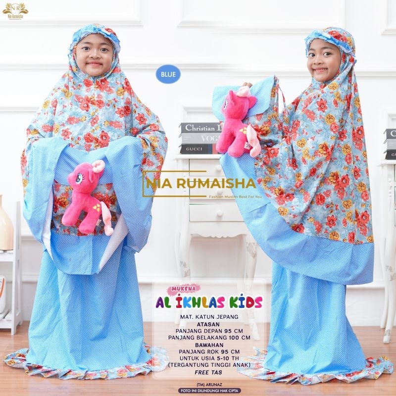 Mukena Anak Katun Jepang Plus Tas Unicorn || Mukena Al ikhlas By Nia Rumaisha