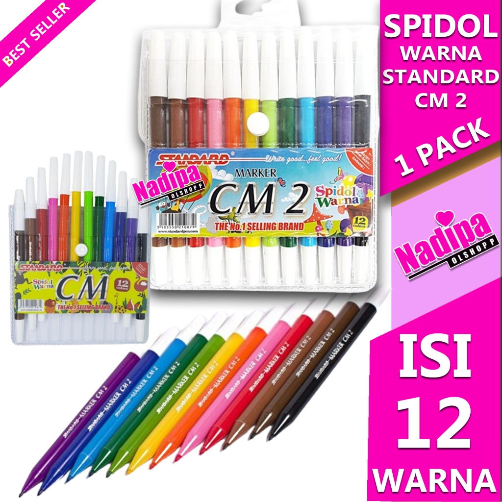 

STANDARD SPIDOL WARNA 1 PAK ISI 12 COLORS NADIPA OLSHOPP