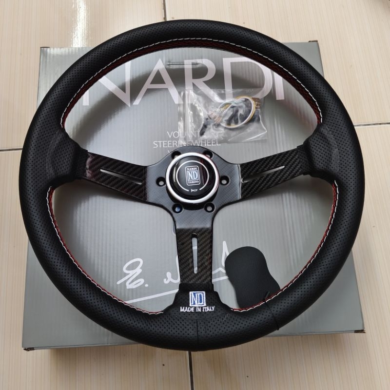 setir racing nardi carbon / stir nardi carbon kevlar original / setir stir racing import universal