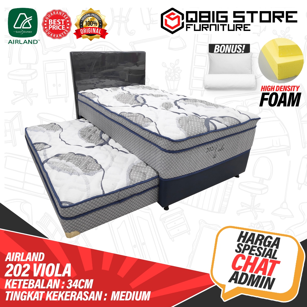 Kasur Springbed Airland 202 Viola set Spring bed matras 2in1 Sorong