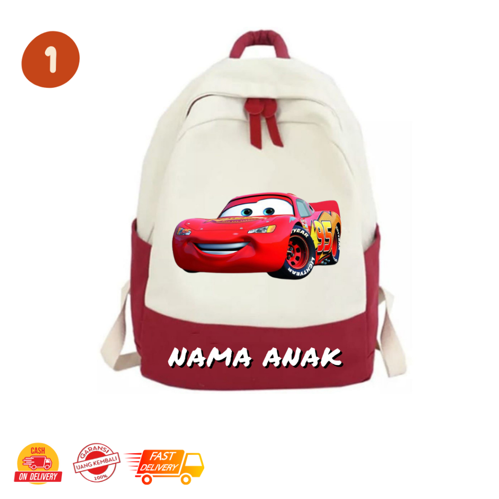 MamacaBagz / CARS - Tas Ngaji Anak - Tas Anak Muslim - Tas Ransel Custom Anak - Tas Ransel Anak Pere