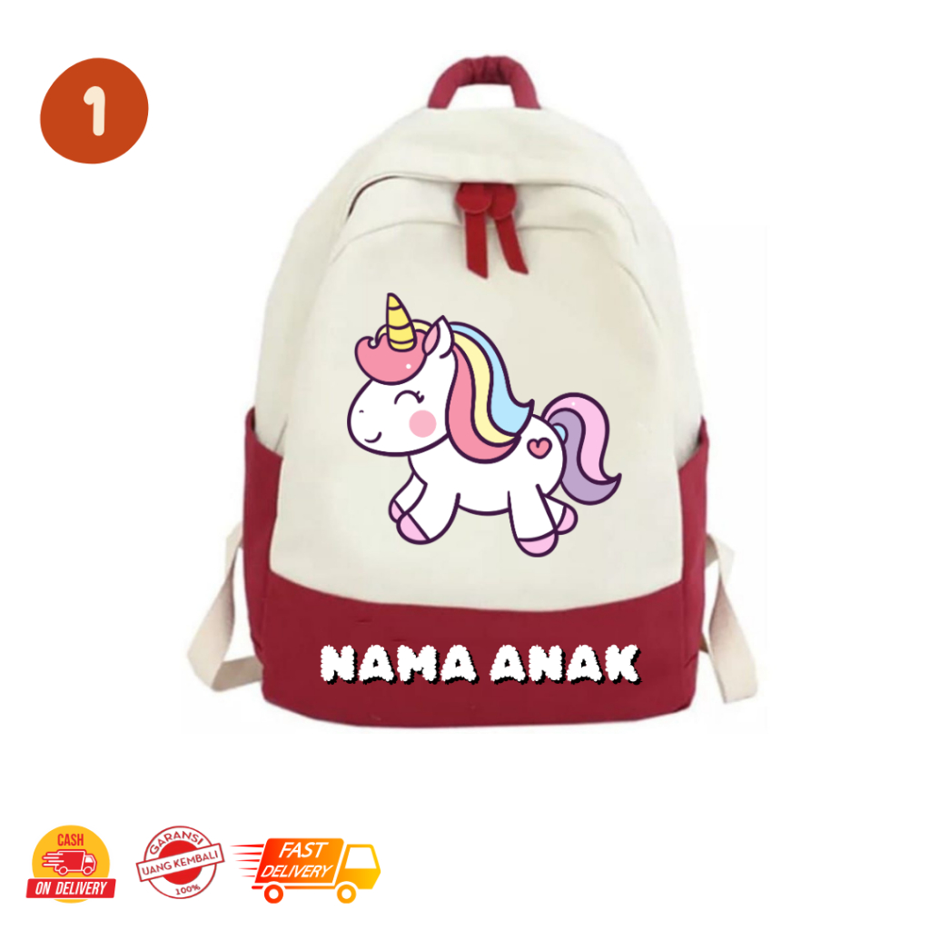 MamacaBagz / Unicorn - Tas Ngaji Anak - Tas Anak Muslim - Tas Ransel Custom Anak - Tas Ransel Anak P