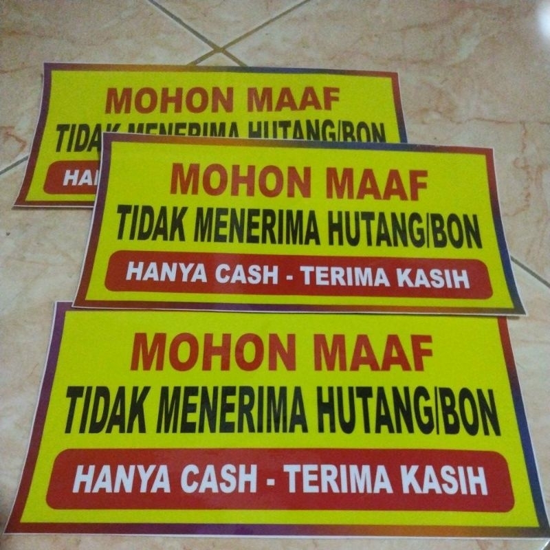 

STIKER TIDAK MENERIMA HUTANG