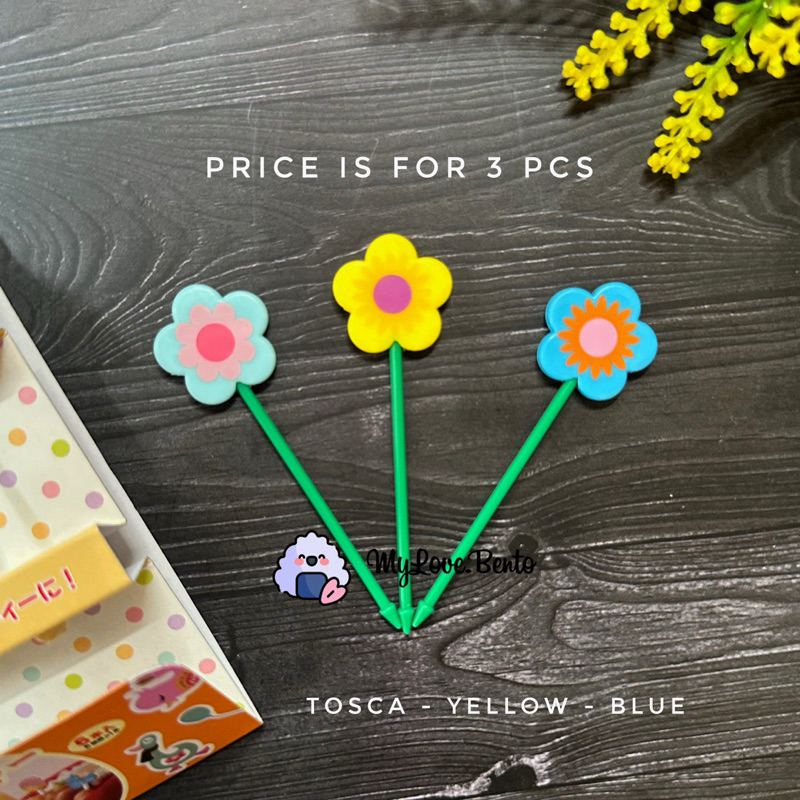 Tusukan Bento Garpu Buah Bunga Flower Food Picks Bento Tools
