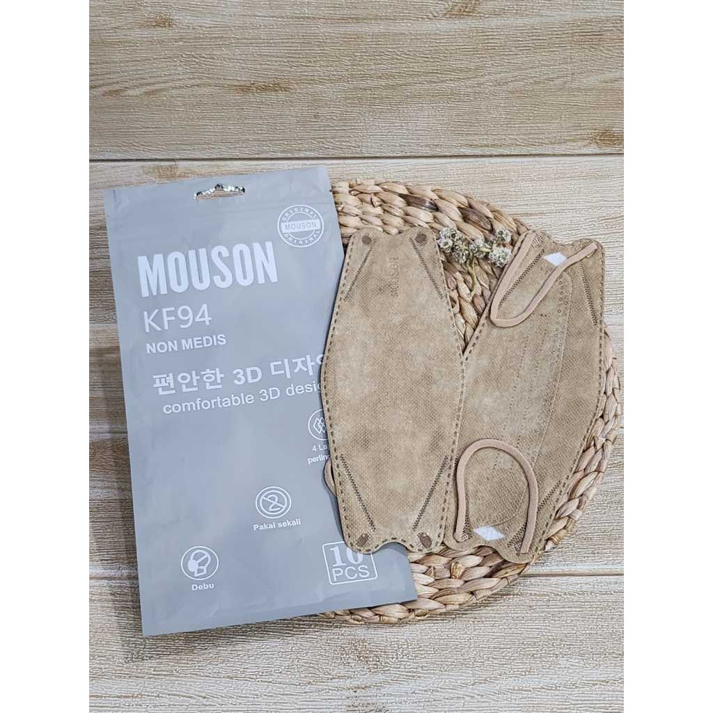 Masker Kf94 4 Ply Mouson Warna Coklat Susu Coksu Isi 10 Pcs Earloop