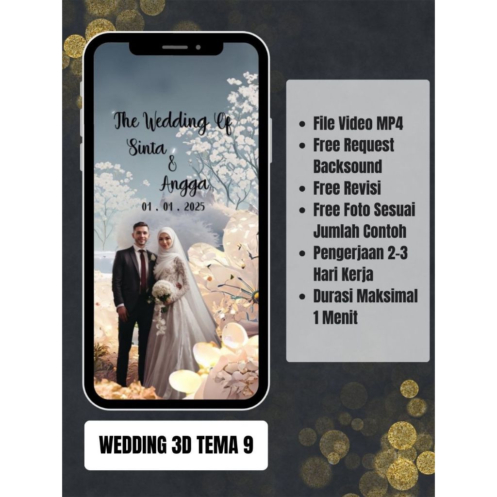 Undangan Video Pernikahan 3D Tema 9