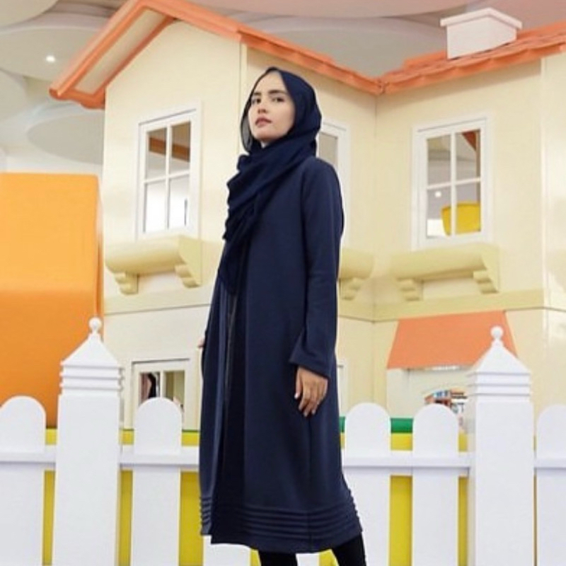 [PRELOVED] Rashawl Ballage Basic Tunik Dress Dark Grey Hitam Midi Black Jual Murah Preloved Zahratul
