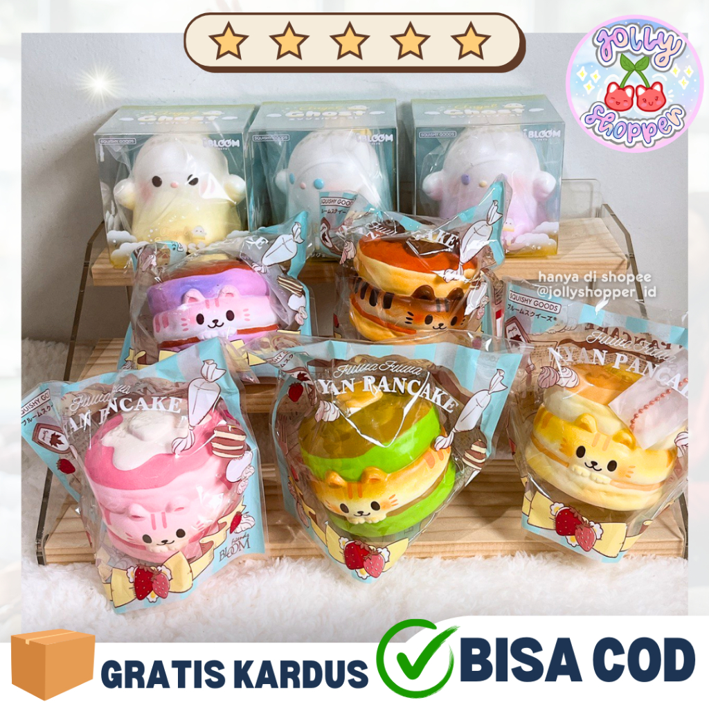 [READY STOCK]  iBloom Licensed Fuwafuwa Nyan Pancake / Angel Ghost Squishy / Mother Garden Waffle
