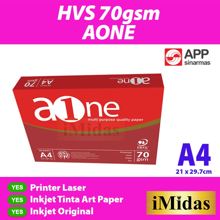 

Kertas HVS 70 gsm A4 1 RIM / 500lbr 70 grm