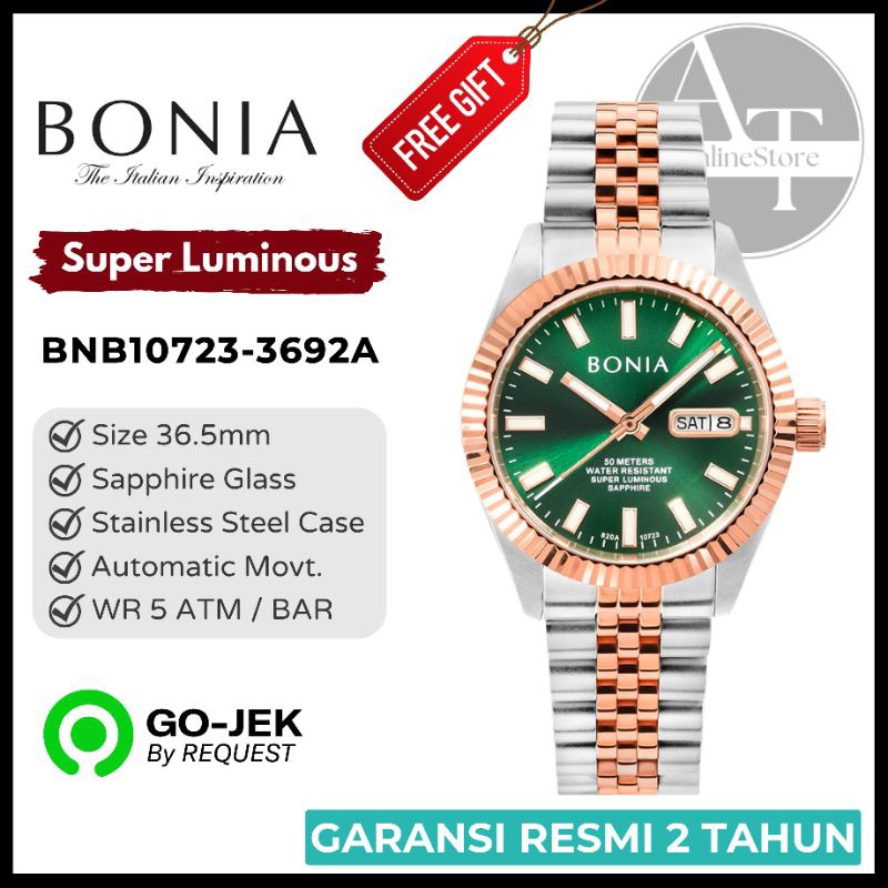 Jam Tangan Wanita Automatic Bonia B10723-3692A BNB10723 Sapphire ORIGINAL Resmi