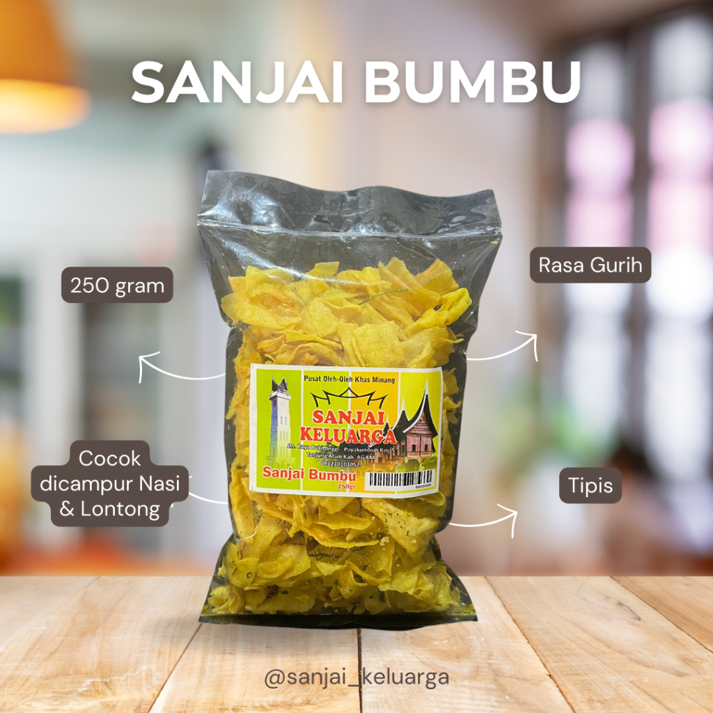 

Keripik / Sanjai Bumbu Pecah Kaca Tipis Keluarga 250 gram