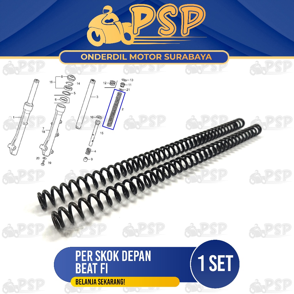 Per Skok Depan Beat Fi (Harga Per Set Isi 2) - Peer Pir Ver Vir Dalam As Linggis Sok Sekok Shock