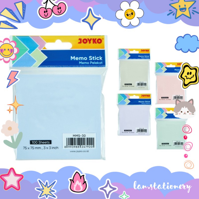 

JOYKO MEMO STICKY NOTES MMS 30 Colors / Sticky Notes Tempel Lucu Unik Murah