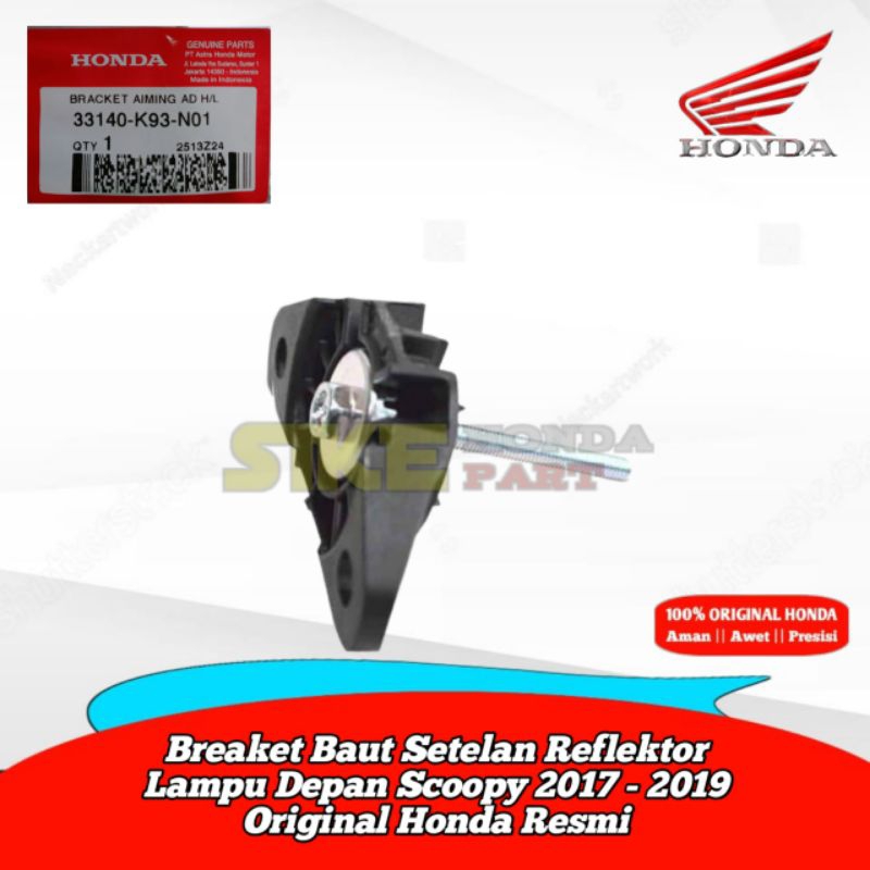 33140-K93-N01 Breaket Baut Setelan Reflektor Lampu Depan Scoopy 2017 - 2020 Resmi