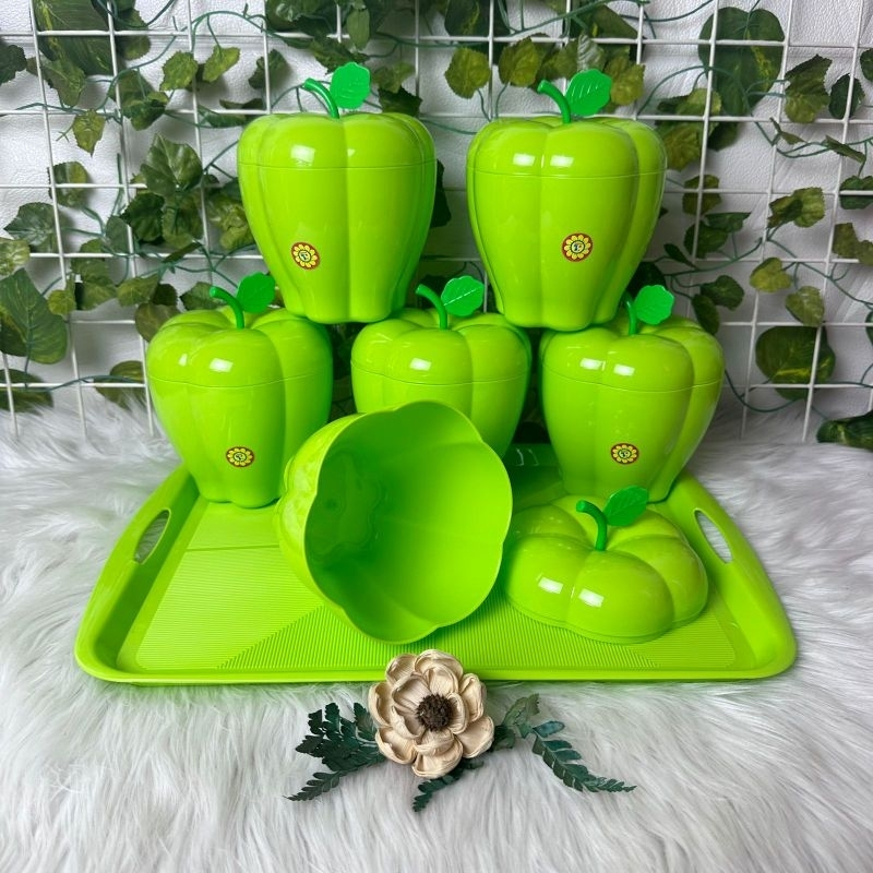 6IN1 Toples Snack Lucu Toples Lebaran Set Labu Free Nampan