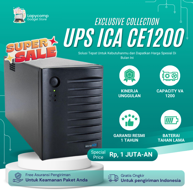UPS ICA CE1200 KOMPONEN KOMPUTER GARANSI RESMI - UPS MURAH - UPS NEW