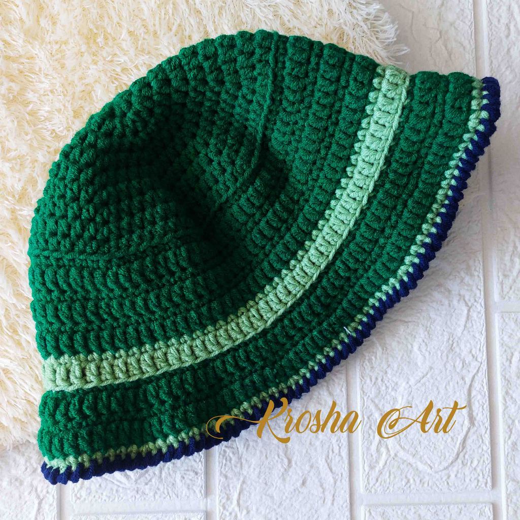BUCKET HAT RAJUT/ TOPI PANTAI/ TOPI RAJUT/ TOPI ANAK/ TOPI DEWASA/ TOPI RAJUT HANDMADE/ TOPI RAJUT C