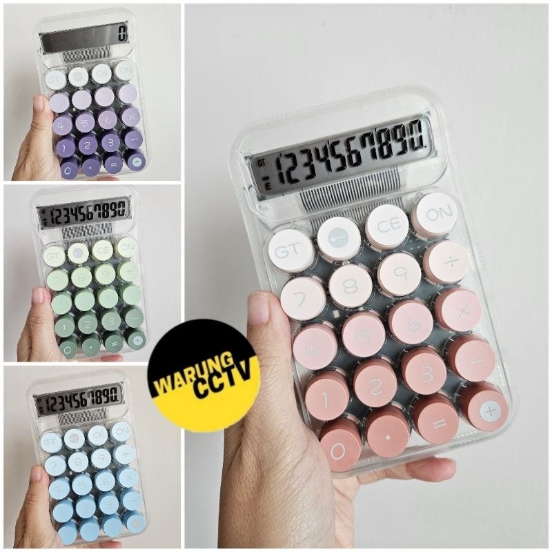 

KALKULATOR KC-819 TRANSPARAN BENING 10 digit ungu LILAC hijau SAGE pink PASTEL biru SKYBLUE KINCIZEN