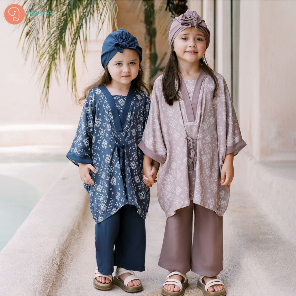 Dialogue Baby Fazrin Kaftan Set Turban Anak - Baju Muslim Anak Perempuan