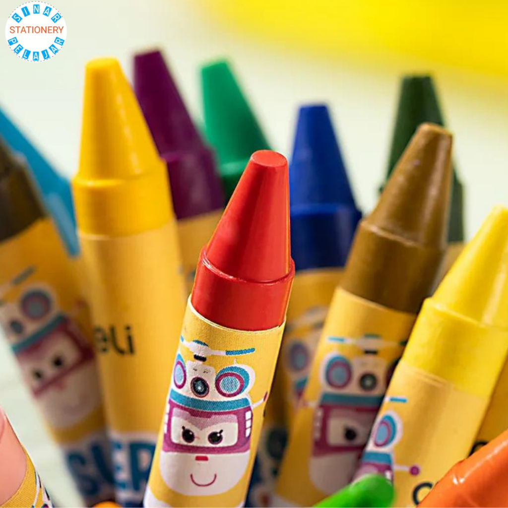 

Crayon deli super wighs wax crayon 12 color,18 color,dan 24 color