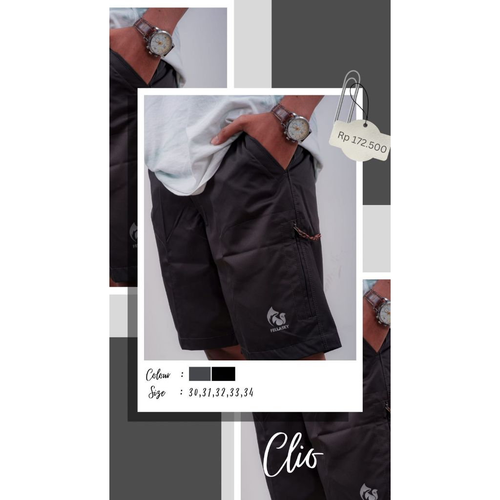 FELLASKY CELANA PENDEK CLIO BLACK