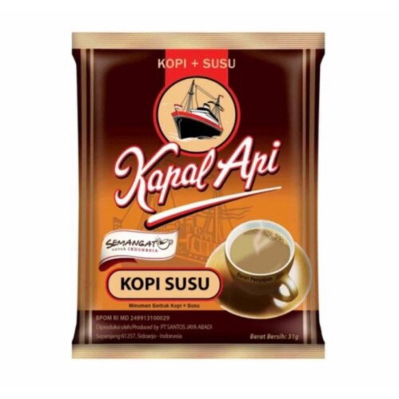 

Kapal Api Kopi Susu Instant 10 pcs 31 gram