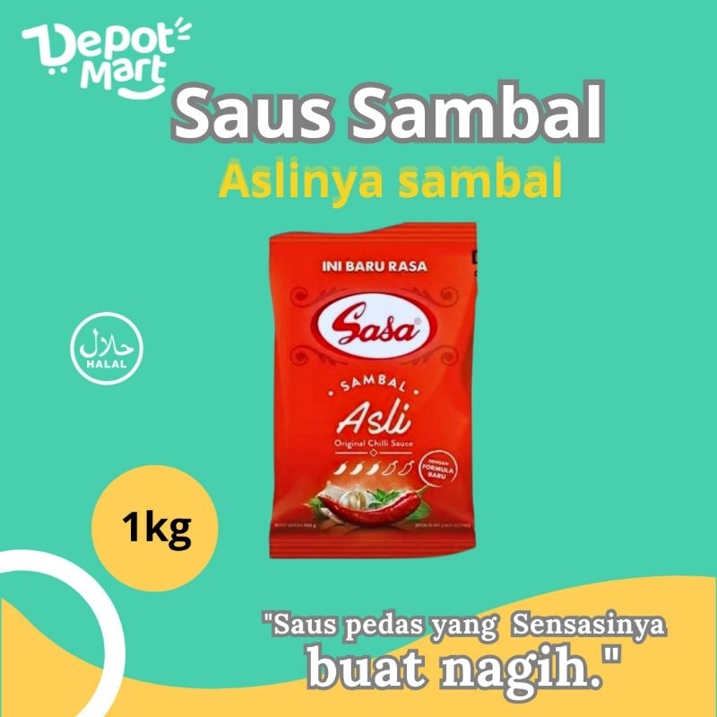 

Sasa Saos Sambal Asli BANTAL 950 Gram Saus Cabai Sauce Cabe Depot Mart