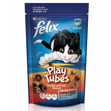 【murah】 Cemilan Kucing Felix Play Tubes 50g PURINA Cat Food Cemilan Kering Biskut Kucing Snack