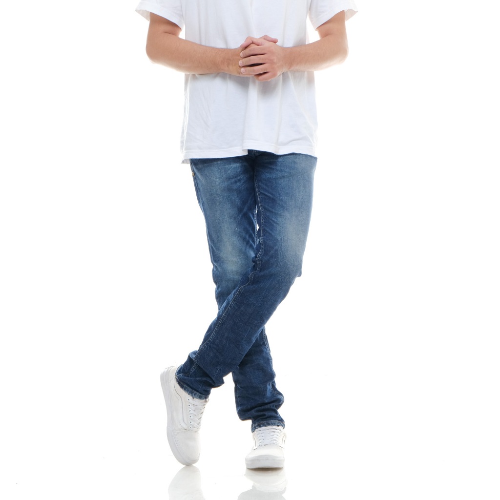 Celana Jeans Panjang Pria PREMIUM Slim Fit BAFFARO Comfort Stretch Medium Blue / B911-025-MBL