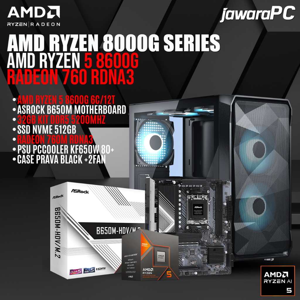 PAKET PC AMD RYZEN 5 8600G NEW ORIGINAL GARANSI RESMI