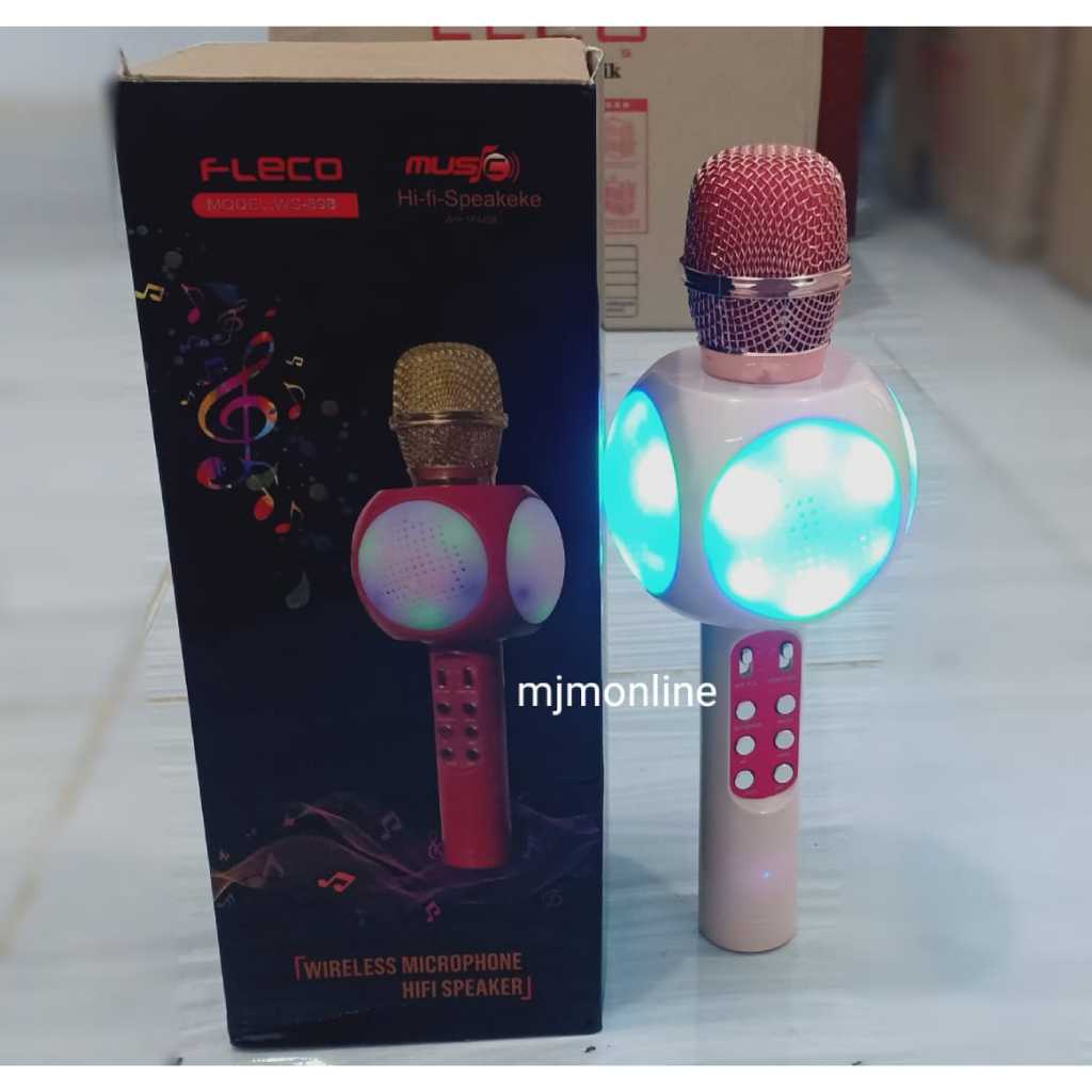 FLECO WS 898 Wireless Microphone Karaoke Bluetooth Mikropon Karaoke Speaker Karaoke  Mic Portable da