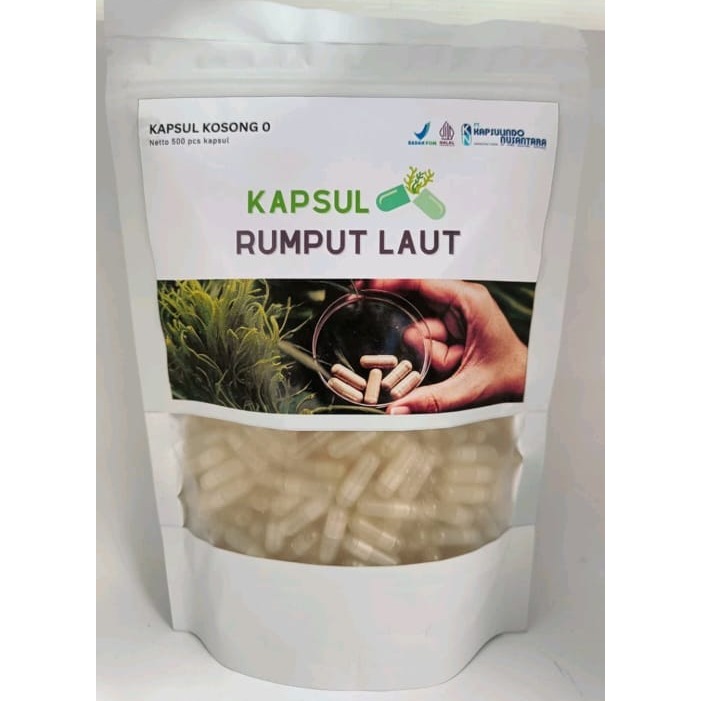 cangkang kapsul kosong rumput laut uk 0 isi 500