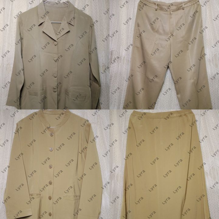 [Seragam Preloved] Oneset Seragam/Pakaian Dinas + Bawahan (Rok/Celana) PNS Guru Khaki Wanita Murah (