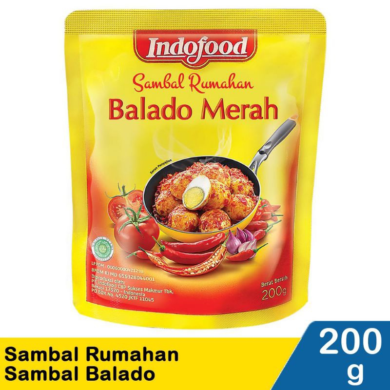 

Saus/saos Indofood Sambal Rumahan Sambal Balado 200gram