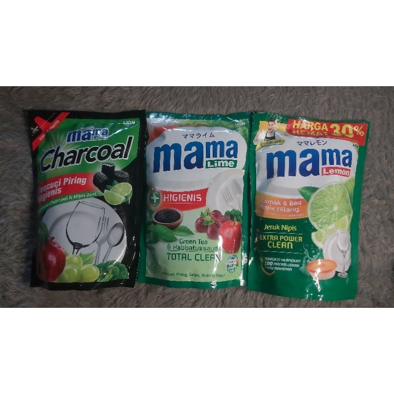 MAMA LEMON/MAMA LIME JERUK NIPIS, GREEN TEA, CHARCOAL 680ML