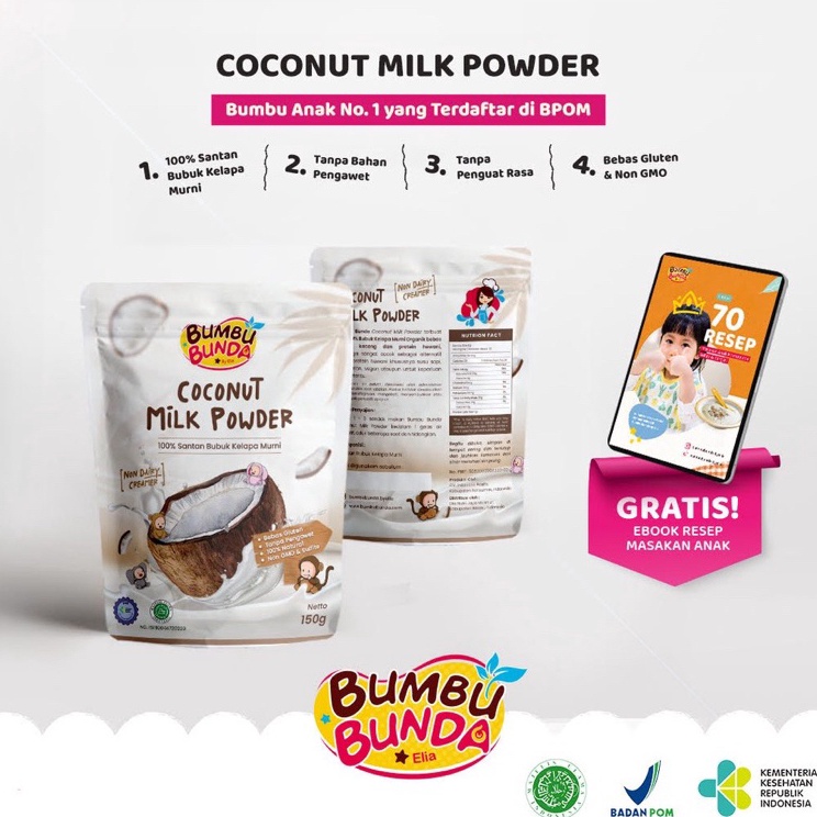 

Good Order Bumbu Bunda santan by Elia Organic Coconut Milk Powder Santan Bubuk Organik 1 Kelapa Murni Non Pengawet Gluten Free Sumber Serat