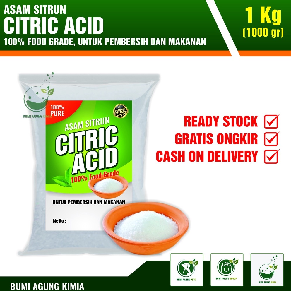 

Belanja Mantap CITRIC MONOHYDRATE CITRUN SITRAT 1 KG FOOD GRADE 1KG PREMIUM