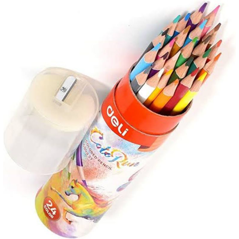 

Deli Pensil Warna 12/24 Warna dengan Bonus Rautan Pensil pada box peralatan menggambar anak alat tulis kantor ATK peralatan sekolah terbaru