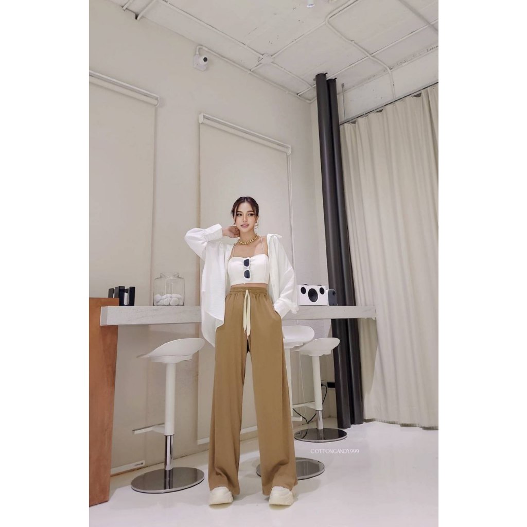 Cotton Candy Celana Panjang Jogger/Kulot Polos Wanita Katun/Knit Bangkok