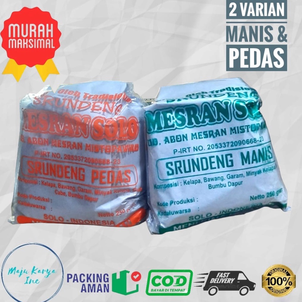 

Hot Sale Serundeng Mesran Solo Manis Pedas 25 gram