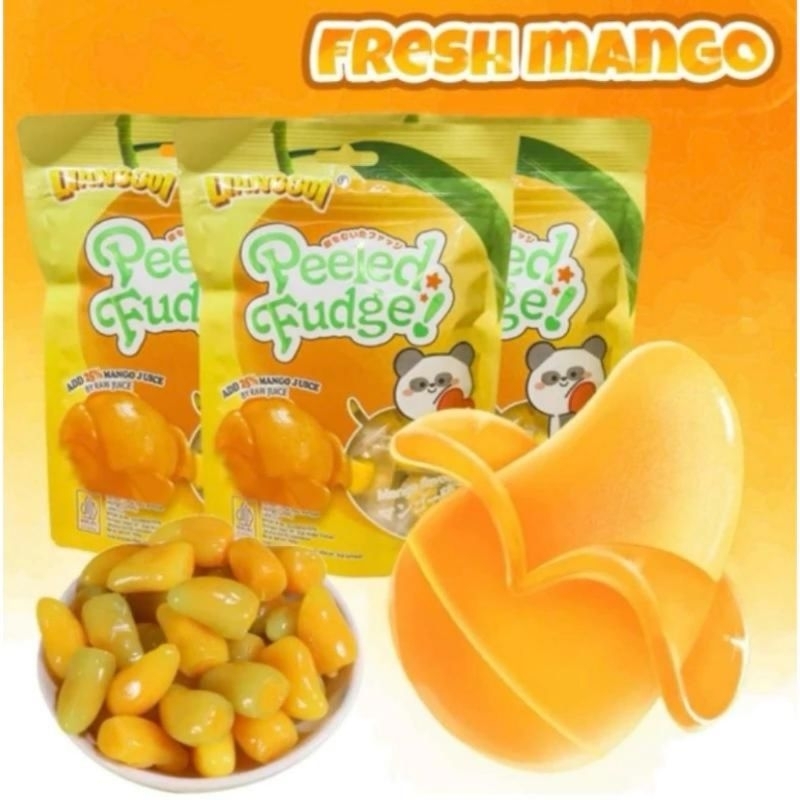 

Gummy Peeled Fudge Mango Lianggui Jelly Fruit Kenyal 108 gr / Permen Jelly Yupi Viral