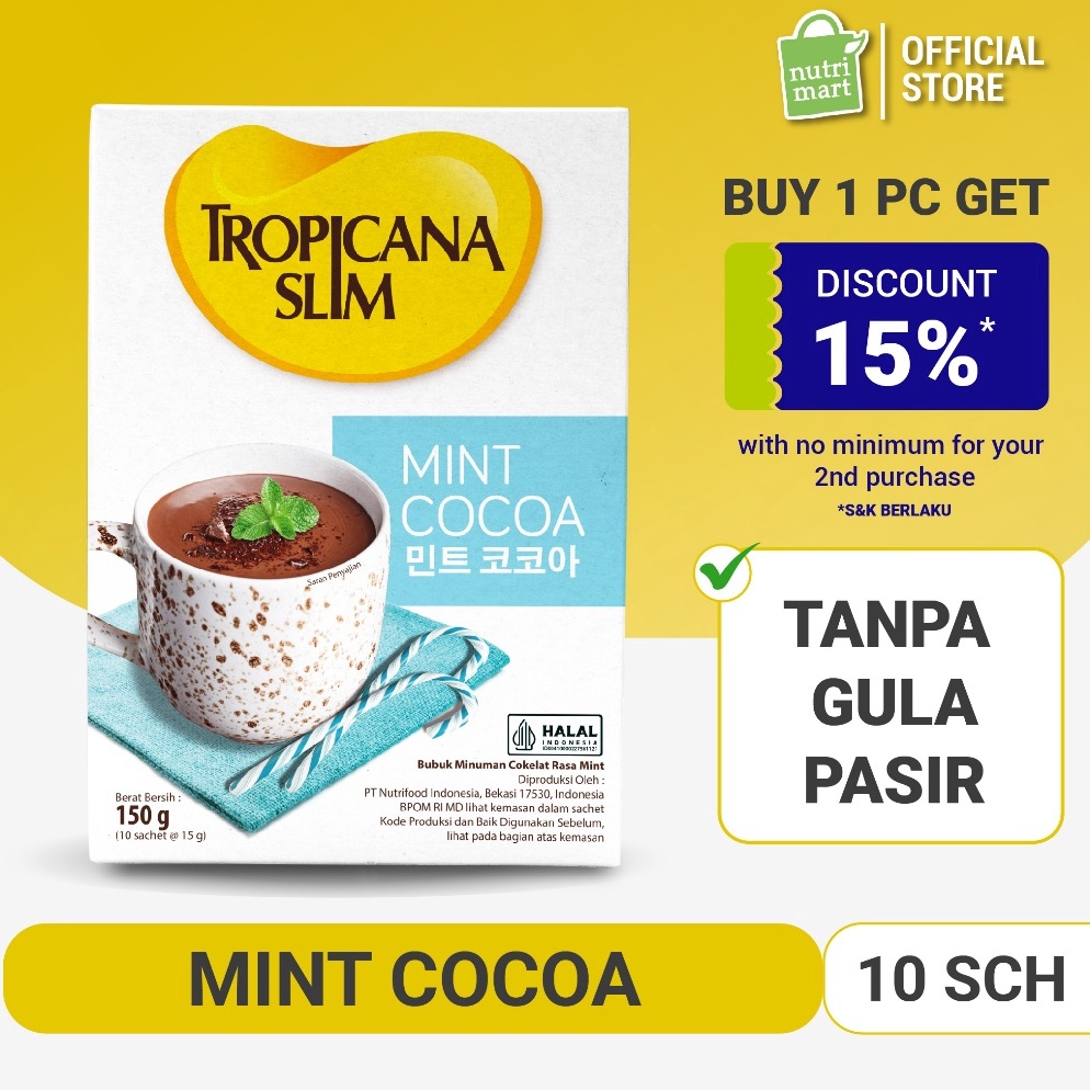 

Harga Terbaik Tropicana Slim Mint Cocoa 1 Sachet Minuman Cokelat Mint Nikmat Tanpa Gula Pasir