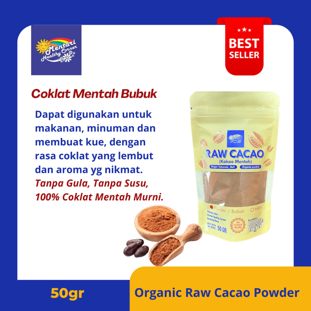 

Organic Raw Cacao Powder 50gr || Coklat Mentah Bubuk Organik 50gr