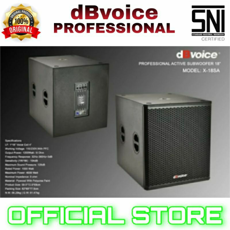 speaker aktif subwoofer 18 inch db voice x 18 sa origin subwoofer aktif 18 inch