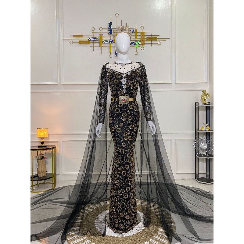 kebaya Pengantin Slim Modern Hitam